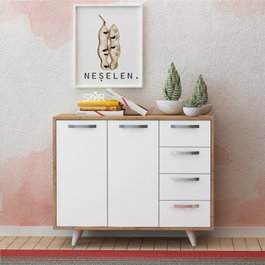 Hanah Home Armario Multiusos Waga Roble y Blanco